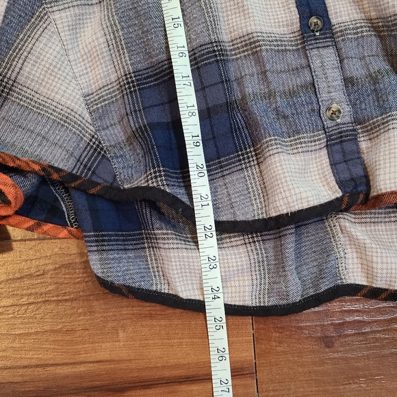 Urban Outfitters BDG Karl Slouchy Blue Plaid Flannel Button Down Womens Shirt S - Picture 8 of 8